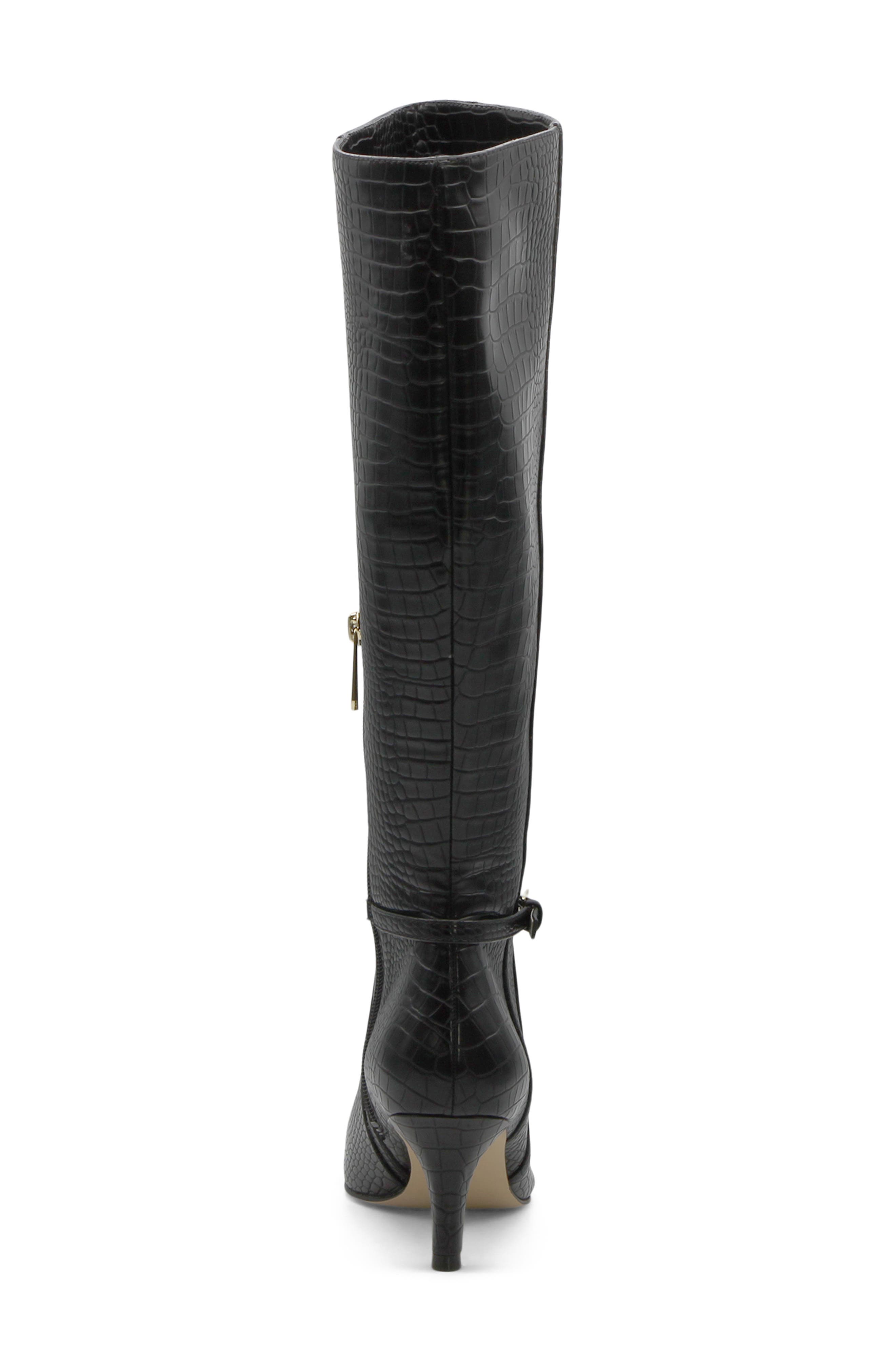 Charles by Charles David Arlie Pointed Toe Knee High Boot, Alternate, color, Black-Croc