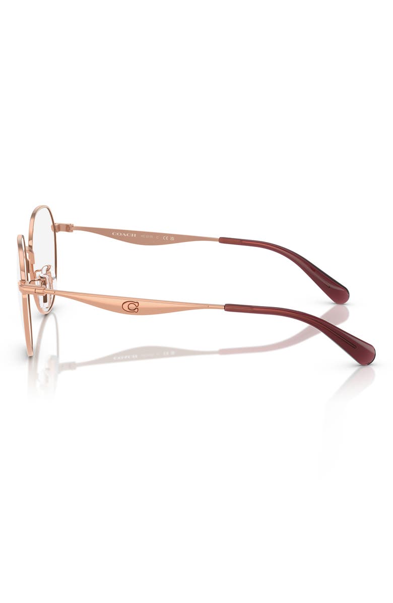 COACH 52mm Round Optical Glasses, Alternate, color, Shiny Rose Gold / Demo Lens
