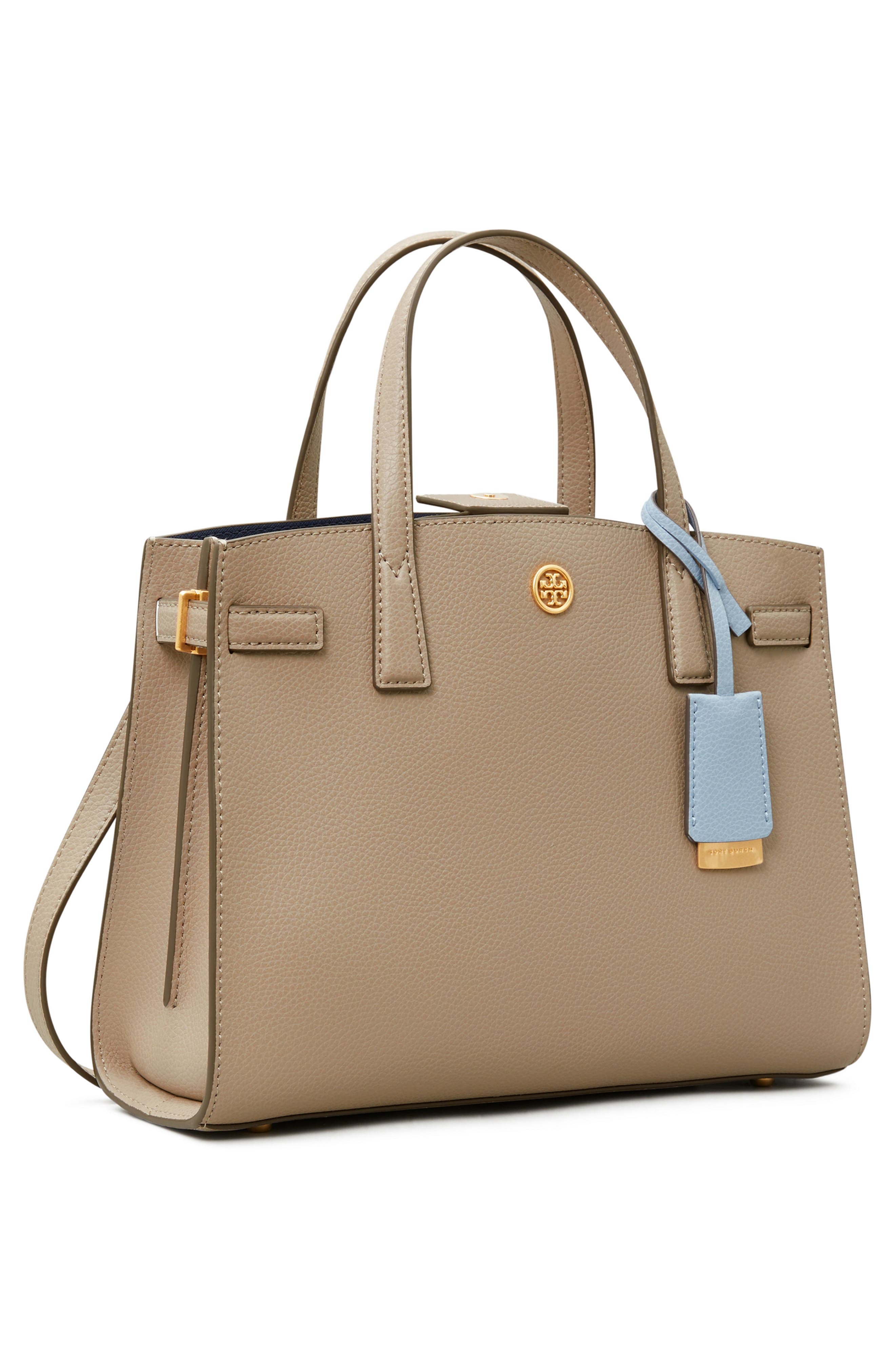 Small Walker Leather Satchel, Alternate, color, GRAY HERON