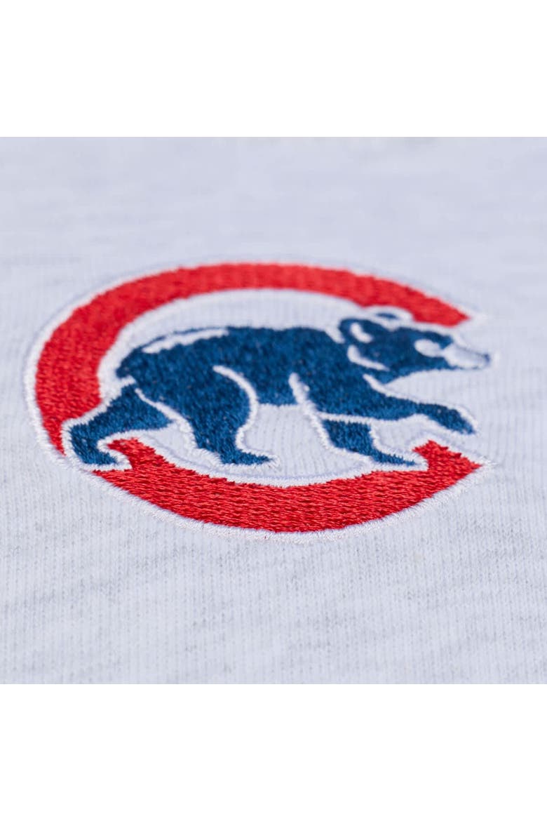 Women's Mitchell & Ness  Heather Gray Chicago Cubs Script Cropped Boxy T-Shirt, Alternate, color, Heather Gray