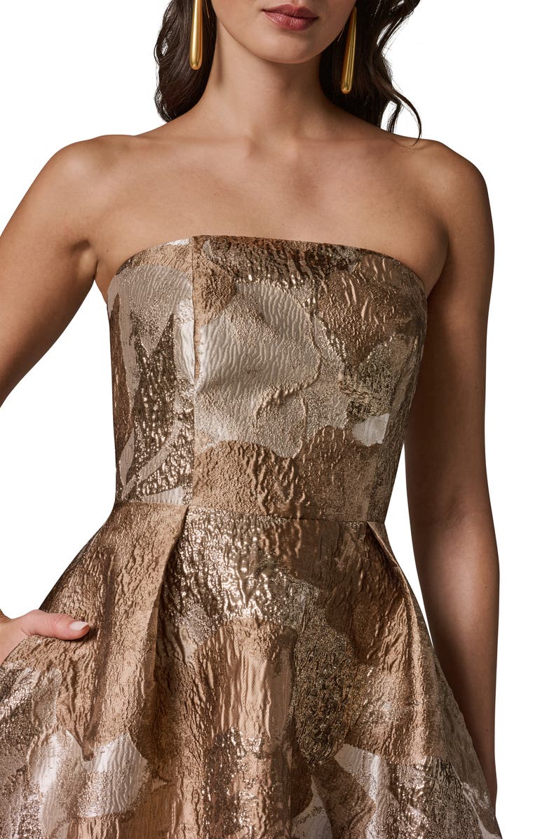 Donna Karan New York Metallic Jacquard Strapless Gown, Alternate, color, Umbria Multi