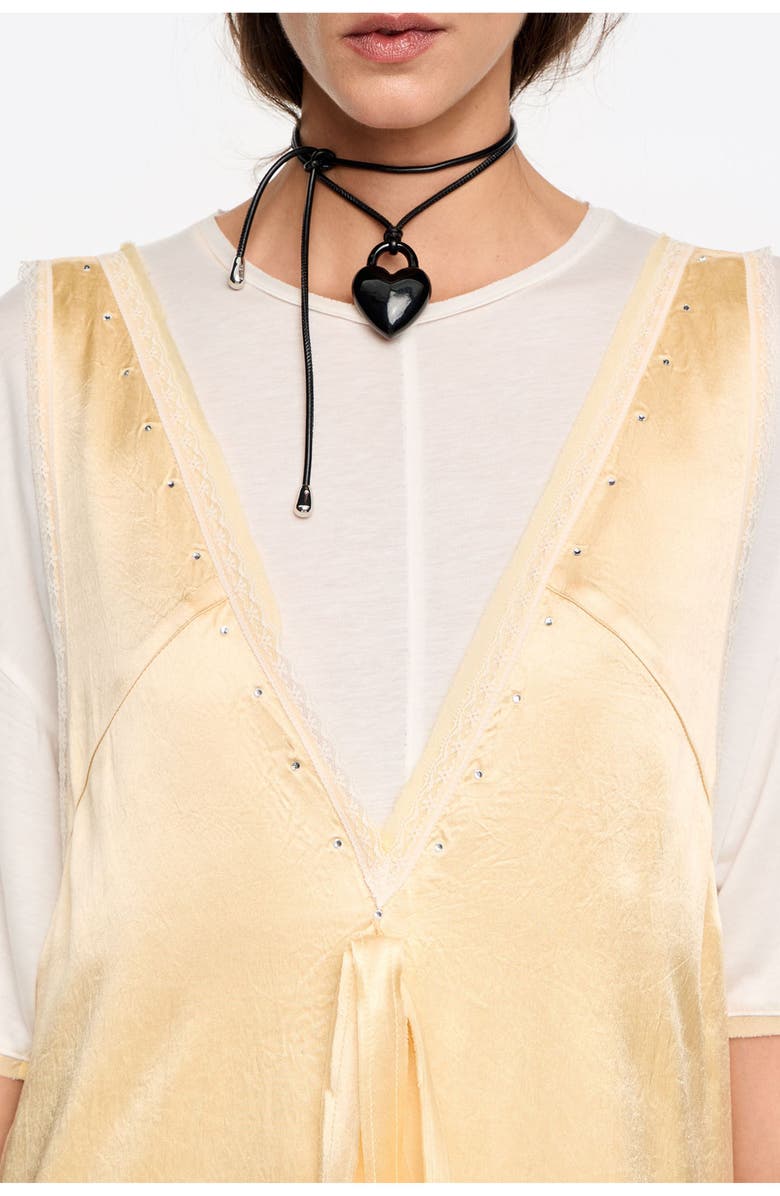 Bimba y Lola Lace Overlay Dress, Alternate, color, Butter