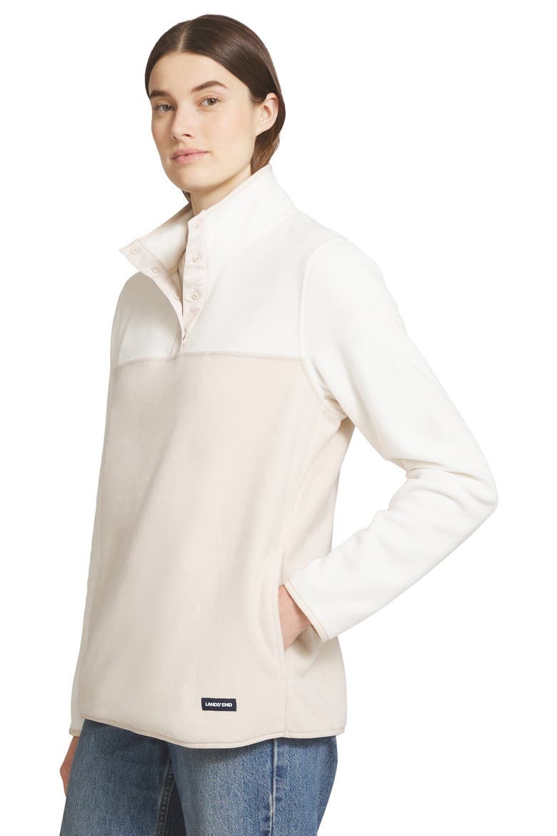 Colorblock Fleece Insulated Pullover Jacket, Alternate, color, BEIGE