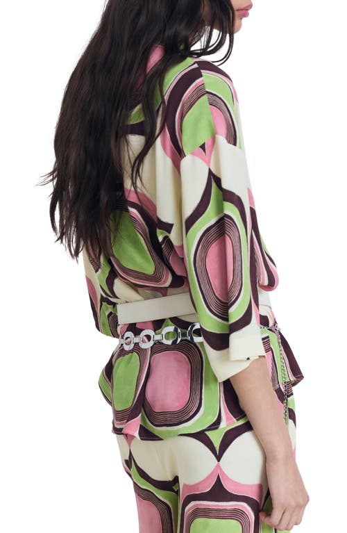 Mango Geometric Print Shirt In Multi