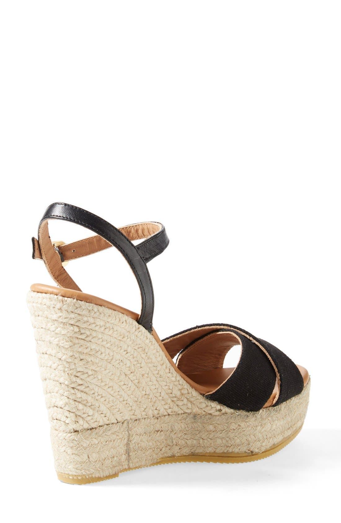 'Amerie' Espadrille Wedge Platform Sandal, Alternate, color, BLACK
