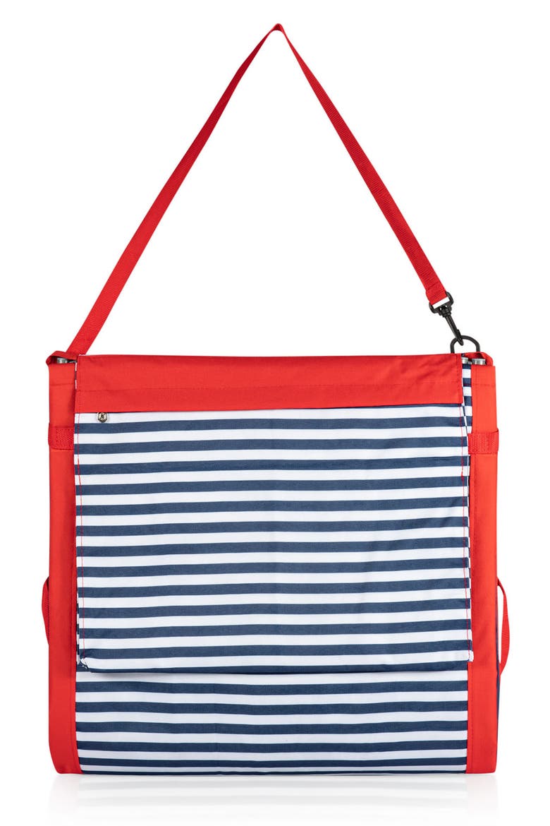 Beachcomber Oniva Blue Pinstripe Portable Beach Chair & Tote, Alternate, color, BLUE PINSTRIPE