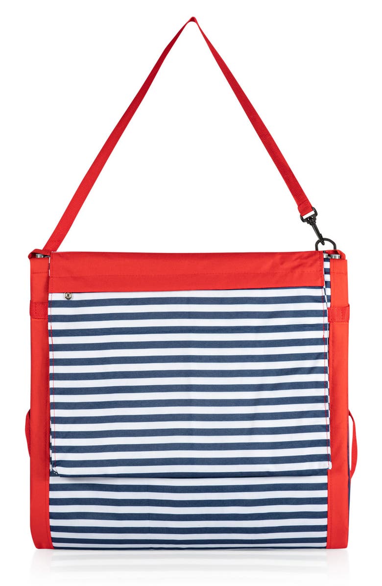 Picnic Time Beachcomber Oniva Blue Pinstripe Portable Beach Chair & Tote, Alternate, color, Blue Pinstripe