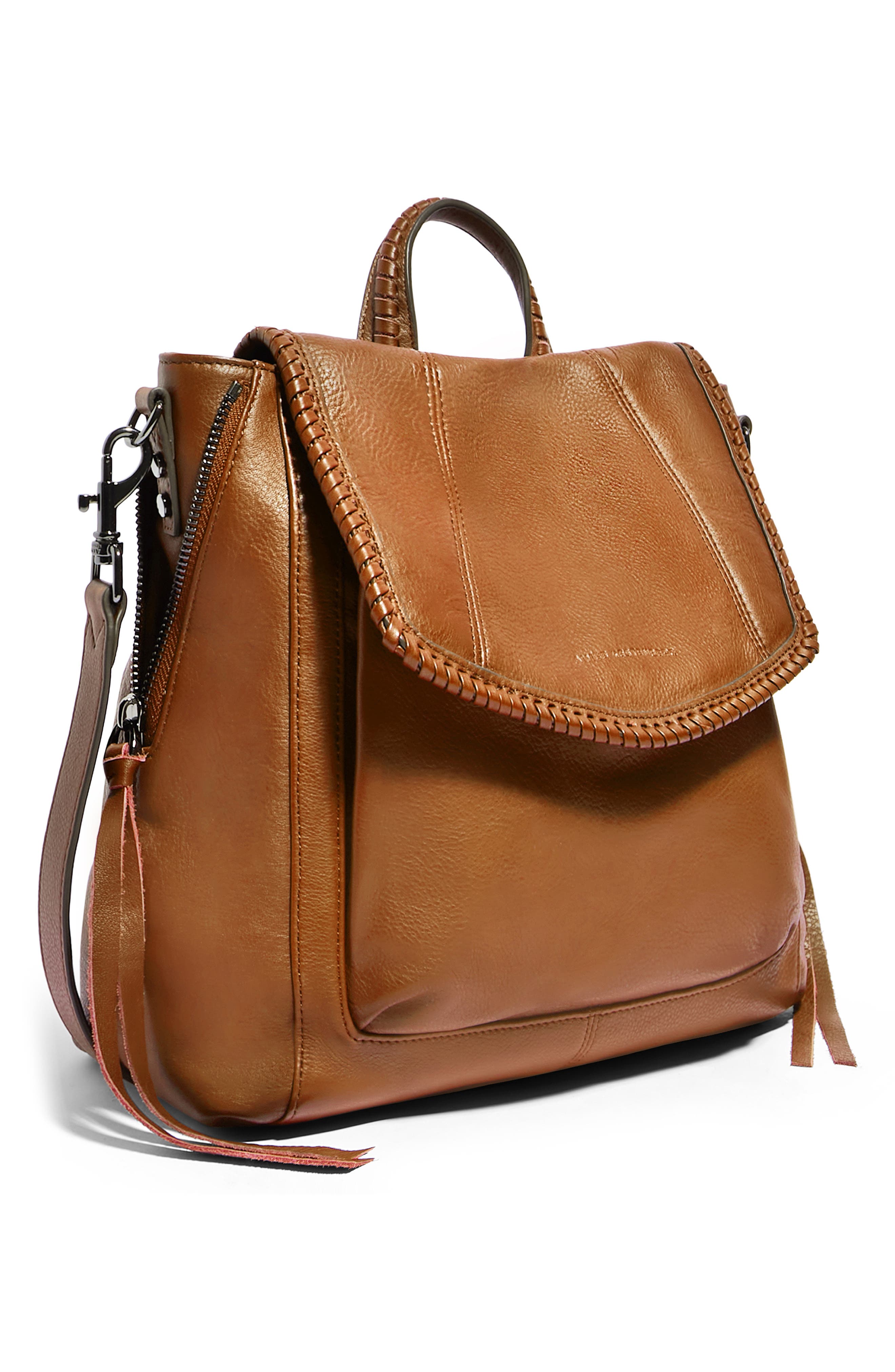 AIMEE All for Love Convertible Leather Backpack, Alternate, color, Chestnut W/ Gunmetal