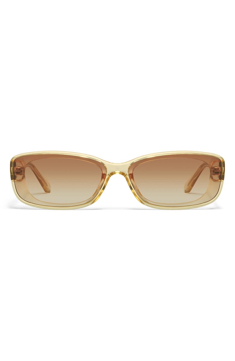 QUAY Vibe Check 35mm Gradient Small Square Sunglasses, Main, color, Daffodil/ Sepia