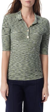 DO by Dee Ocleppo Cleo Space Dye Rib Polo Sweater