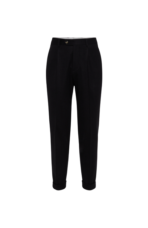 Flannel leisure fit trousers