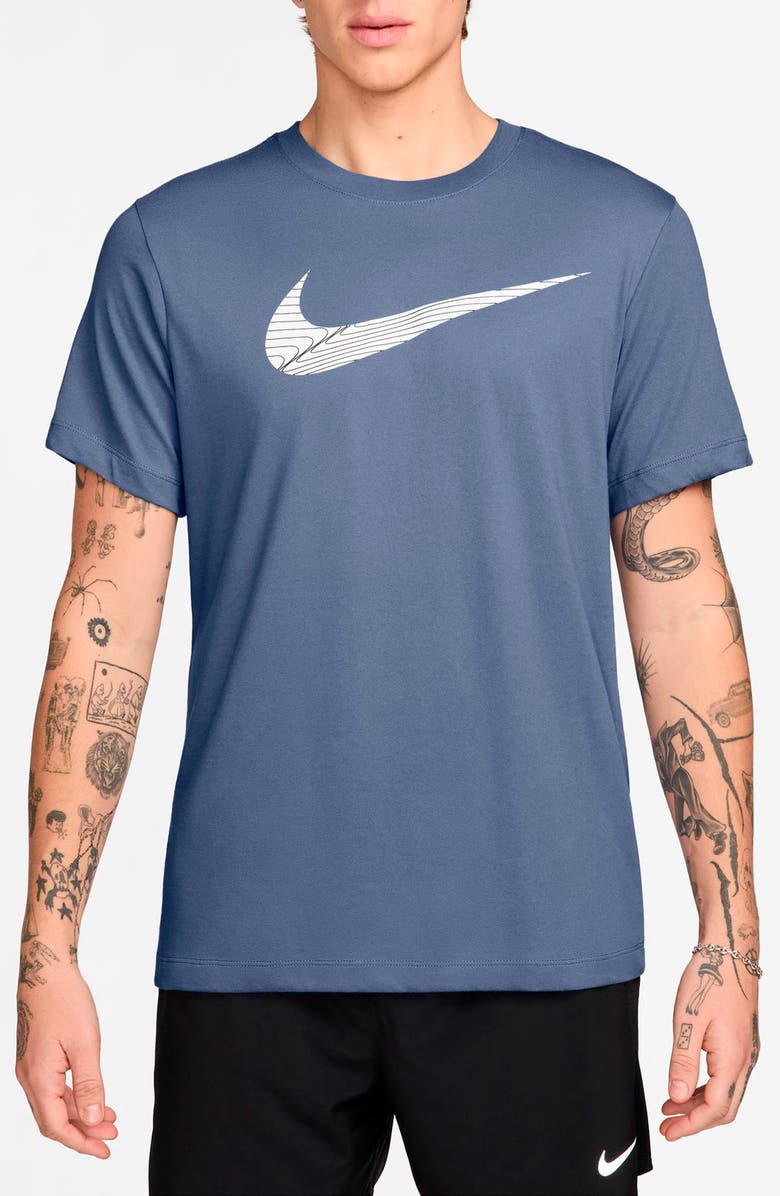 Nike Dri-FIT Fitness T-Shirt, Main, color, World Indigo