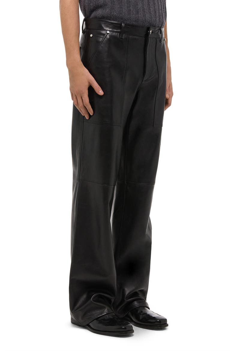 Bonde Leather Utility Pants, Alternate, color, BLACK/ BLACK