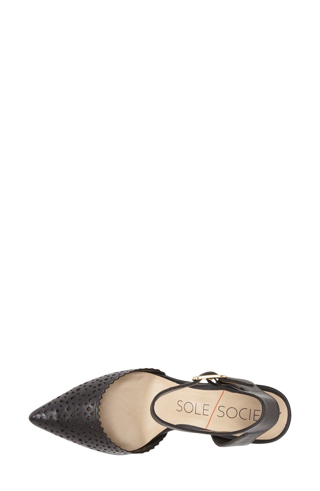'Emma' Ankle Strap Pump, Alternate, color, BLACK