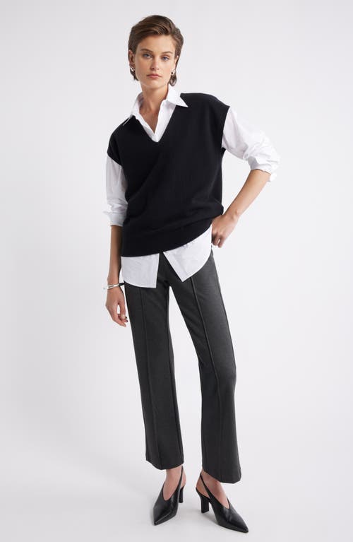 Nordstrom Cashmere V-neck Sweater Vest In Black