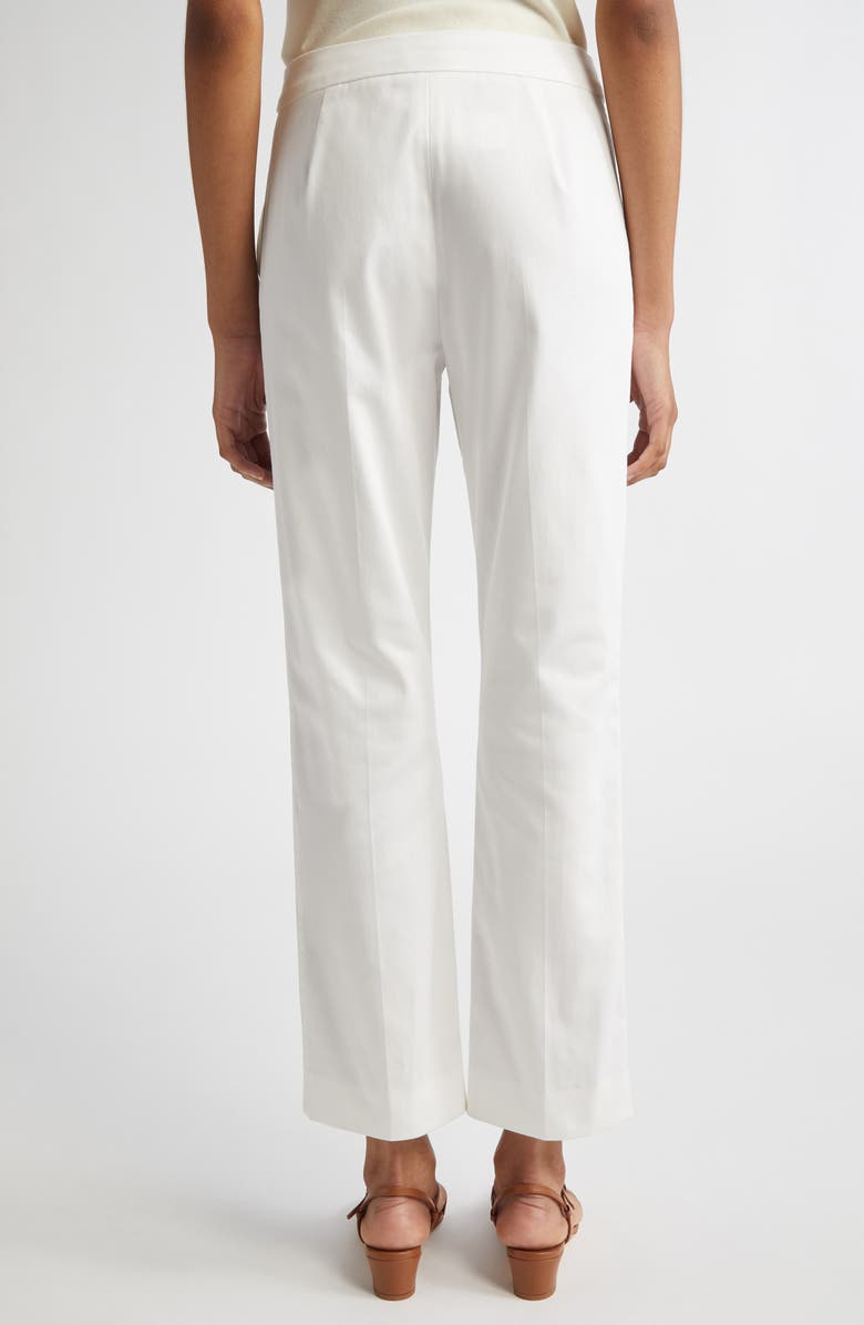 Max Mara Okra Stretch Cotton Ankle Pants, Alternate, color, White