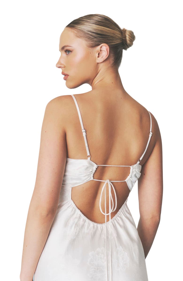 Six Stories Paloma Satin Floral Jacquard Maxi Dress, Alternate, color, 