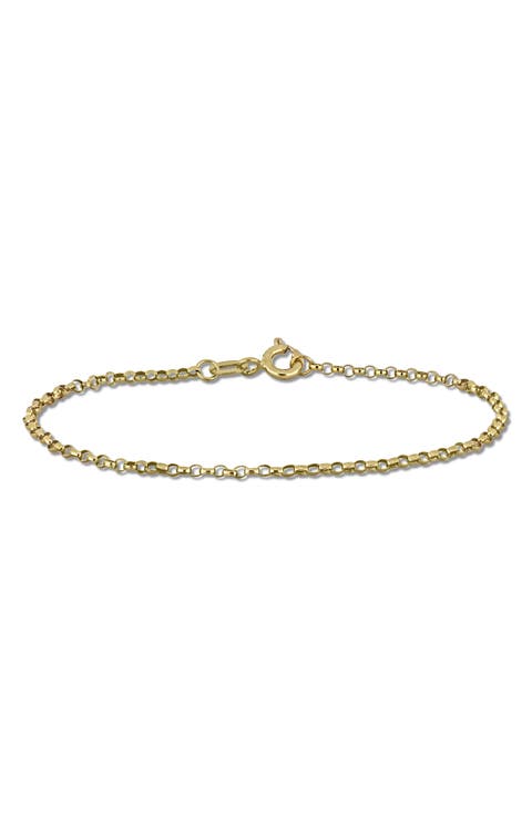 Rolo Link Chain Bracelet, 0.65mm