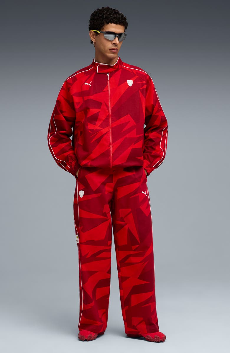 PUMA x Ferrari 20 Years of Red Cotton Twill Pants, Alternate, color, Rosso Corsa