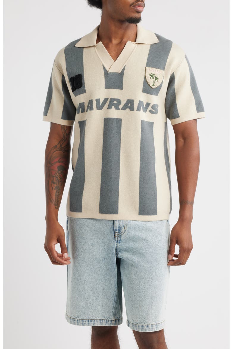 Stripe Knit Soccer Jersey, Main, color, BLUE