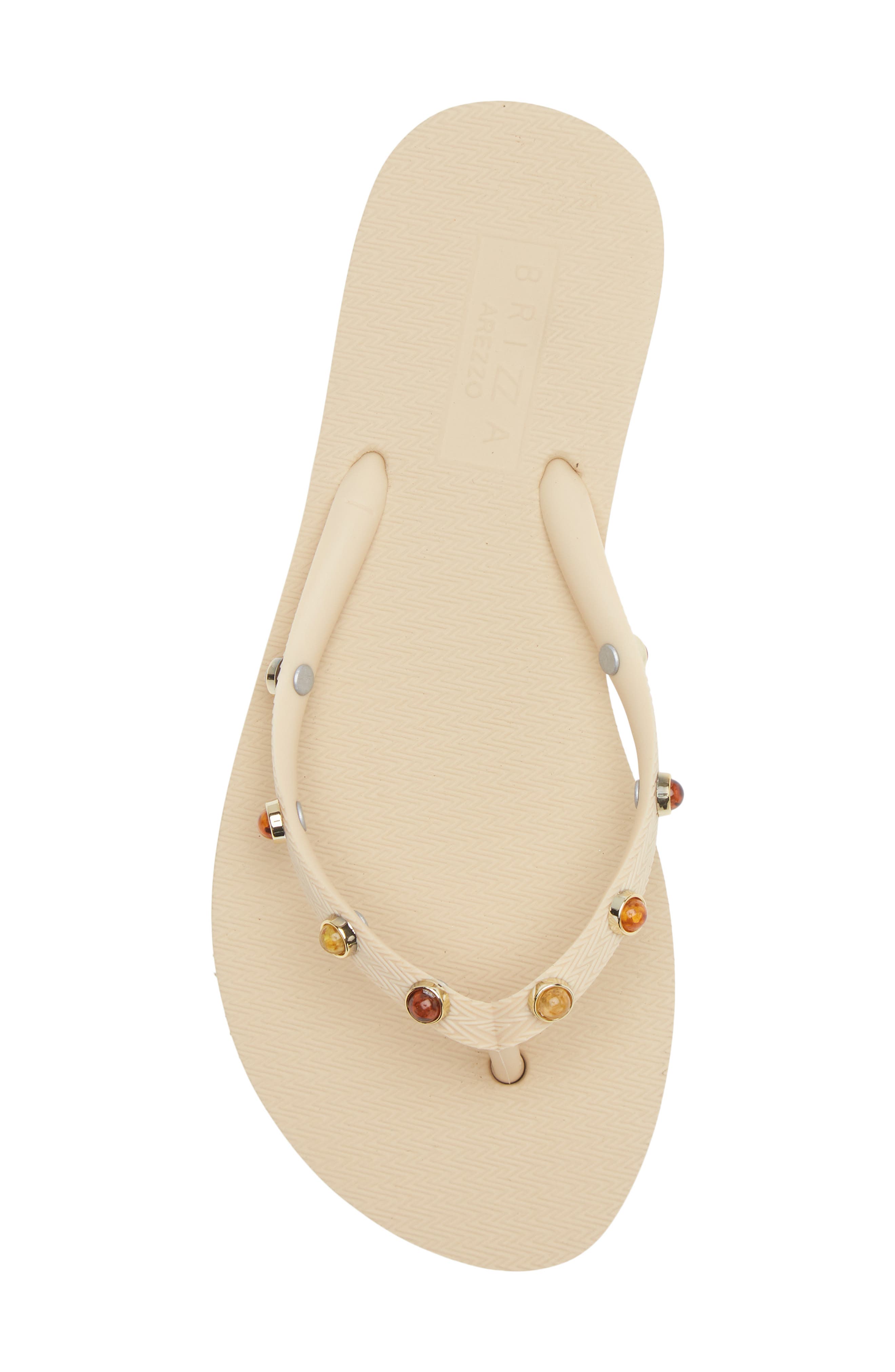 Stone Embellished Flip Flop, Alternate, color, CREAM