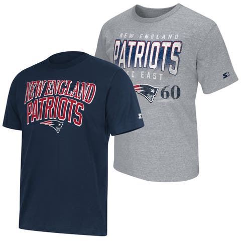 Men's Starter  Navy/Heather Gray New England Patriots Two-Pack Logo T-Shirt Set