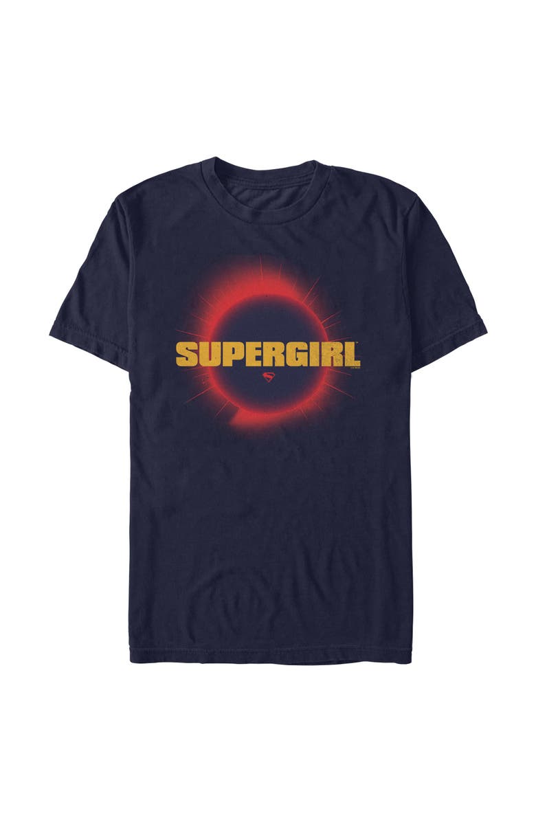 Supergirl Men's Supergirl Official Sun Logo Graphic T-Shirt, Main, color, Navy Blue