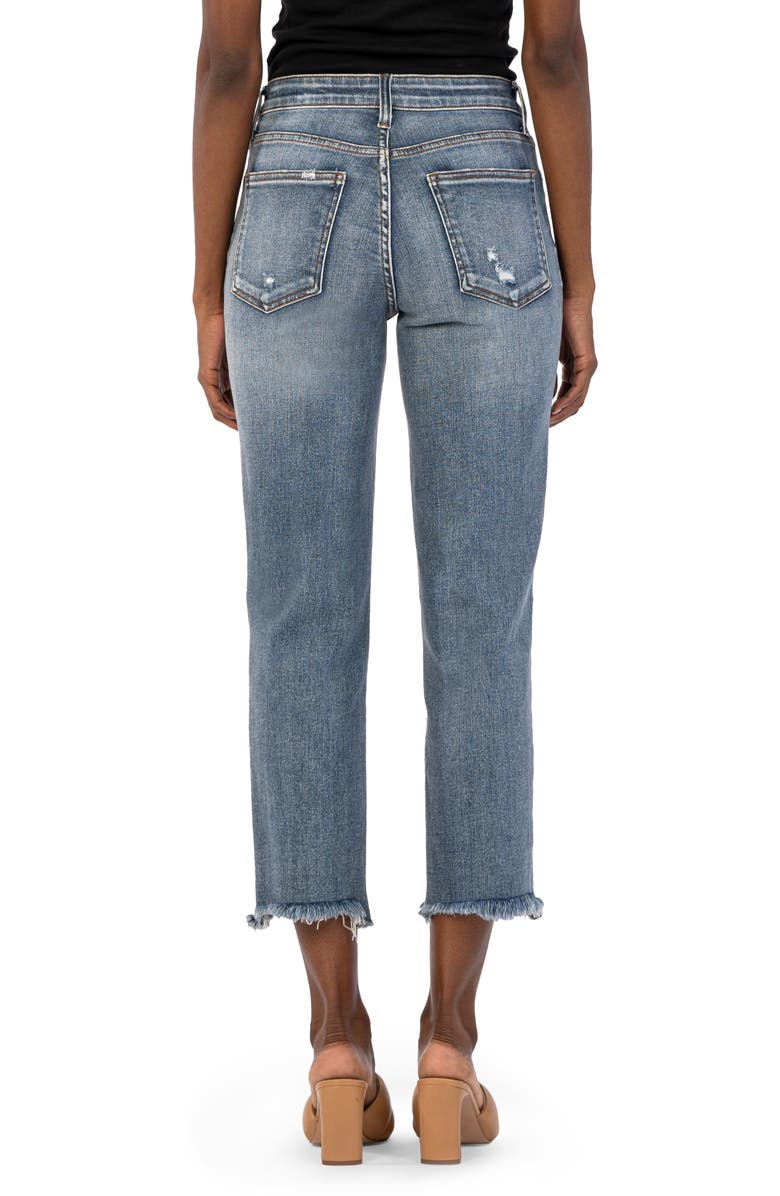 KUT from the Kloth Rachael Fab Ab Frayed High Waist Crop Mom Jeans, Alternate, color, 