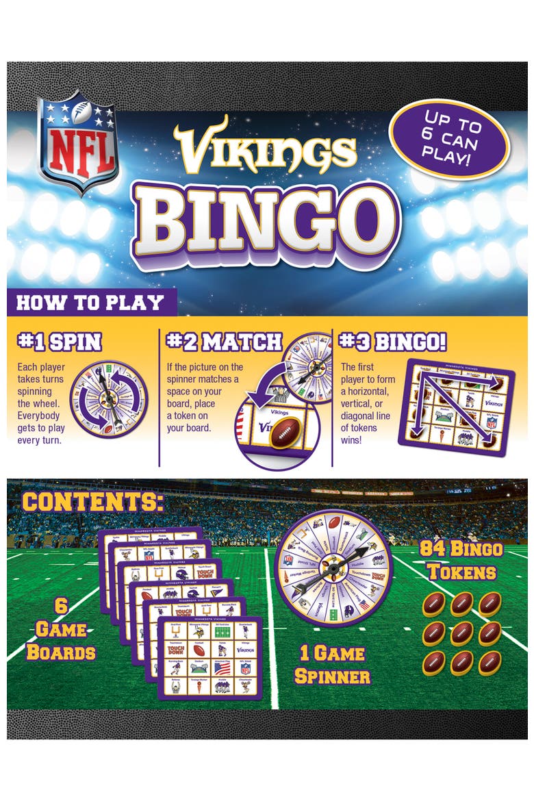 Minnesota Vikings NFL Bingo Game, Alternate, color, Multicolor
