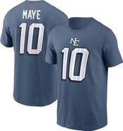 Nike Men's Nike Drake Maye Storm Blue New England Patriots 2025 Rivalries Collection Player Name & Number T-Shirt