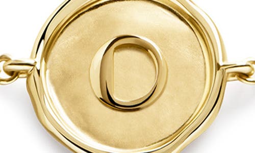 Monica Vinader Initial Stamp Charm Bracelet In 14kt Solid Gold O