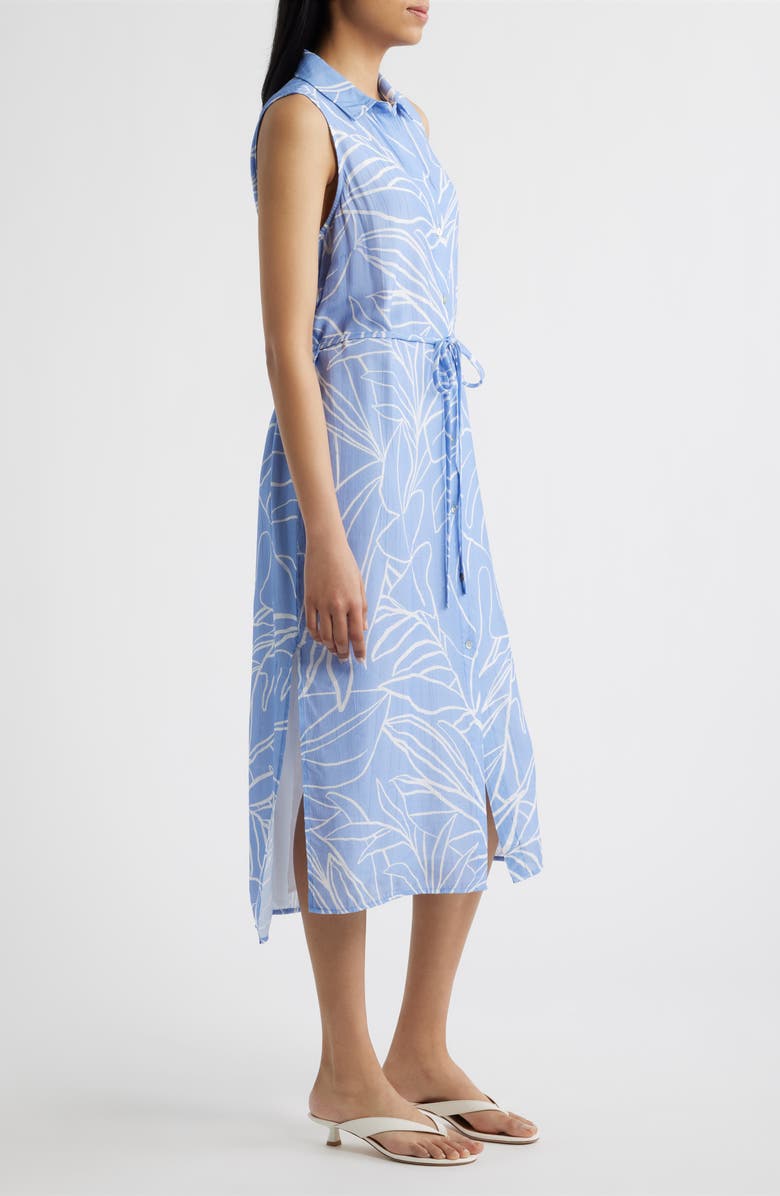 Cloth & Stone Print Tie Waist Sleeveless Midi Shirtdress, Alternate, color, Coastal Bloom