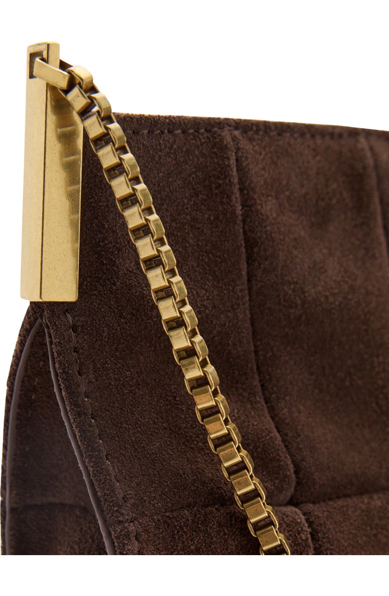 MANGO Quilted Suede Shoulder Bag, Alternate, color,