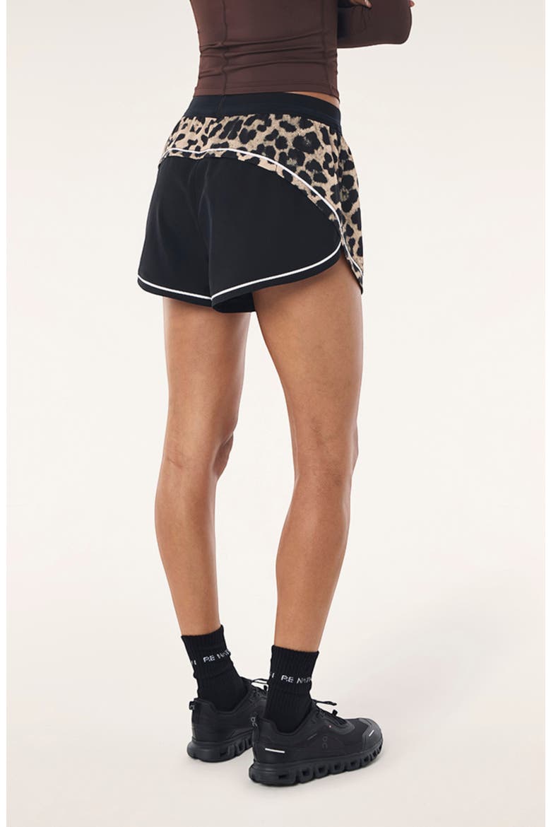 Linear Drawstring Shorts, Alternate, color, LEOPARD/ BLACK
