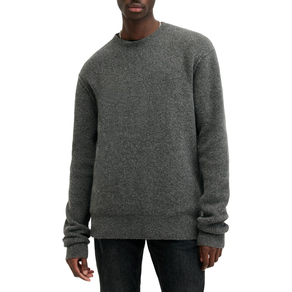 Allsaints Hatten Waffle Stitch Sweater In Gray