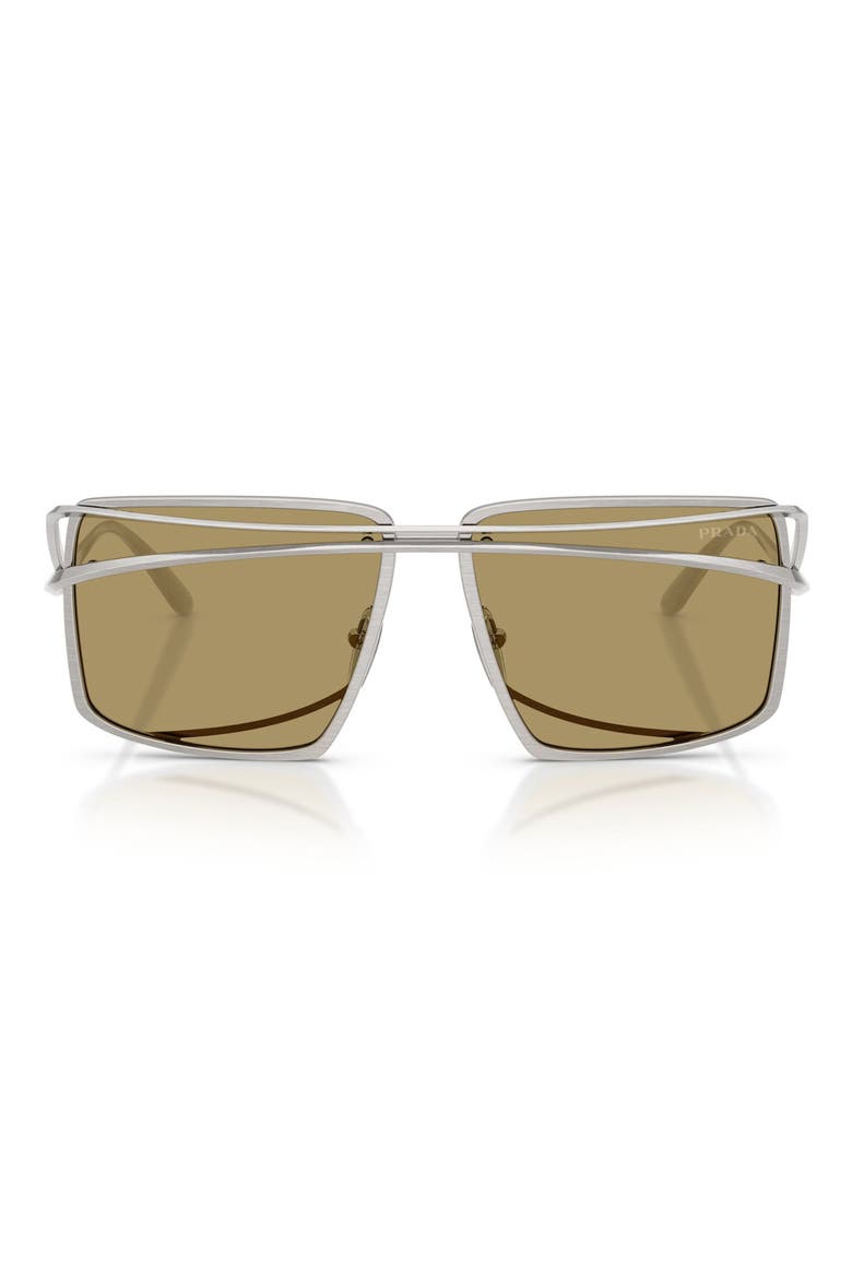 58mm Irregular Sunglasses, Main, color, SILVER VINTAGE / GREEN OLIVE