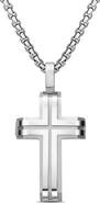 EDFORCE Men's Inlay Cross Pendant Necklace