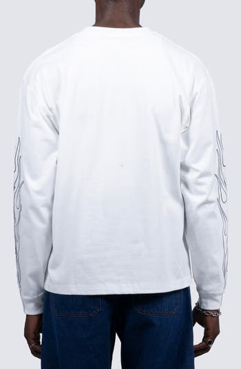 PLEASURES★FIERY HEAVYWEIGHT LONGSLEEVE ホワイト 長袖Tシャツ Pleasures | FIERY HEAVYWEIGHT LONGSLEEVE | Shirts