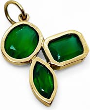 Leslie Paige Triple Bezel Pendant Charm with Green Onyx