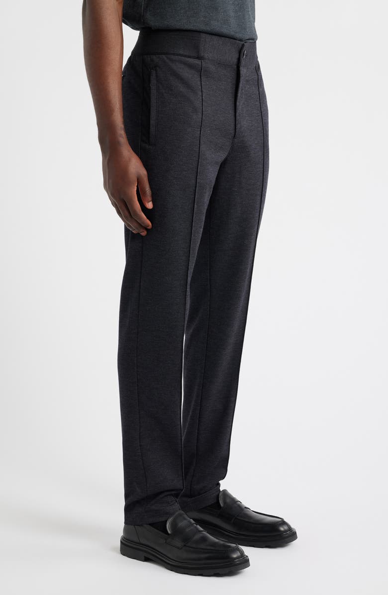 Bugatchi Soft Touch Pintuck Knit Pants, Alternate, color, Black