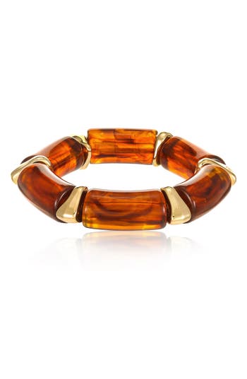 Ettika Resin Stretch Bracelet In Brown