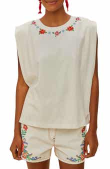 FARM Rio Cross Stitch Flowers Top