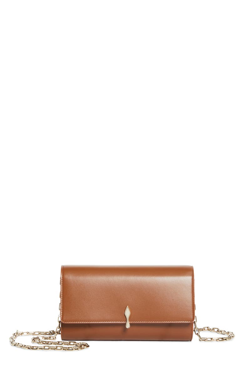 Bettina Leather Wallet on a Chain, Main, color, CM6T CUOIO/GOLD