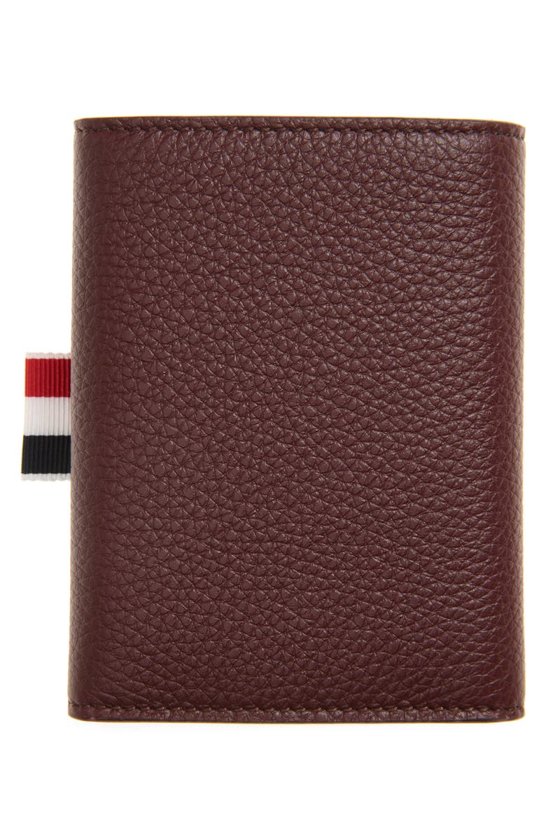 Snap Soft Pebble Leather Trifold Wallet, Alternate, color, DARK BURGUNDY