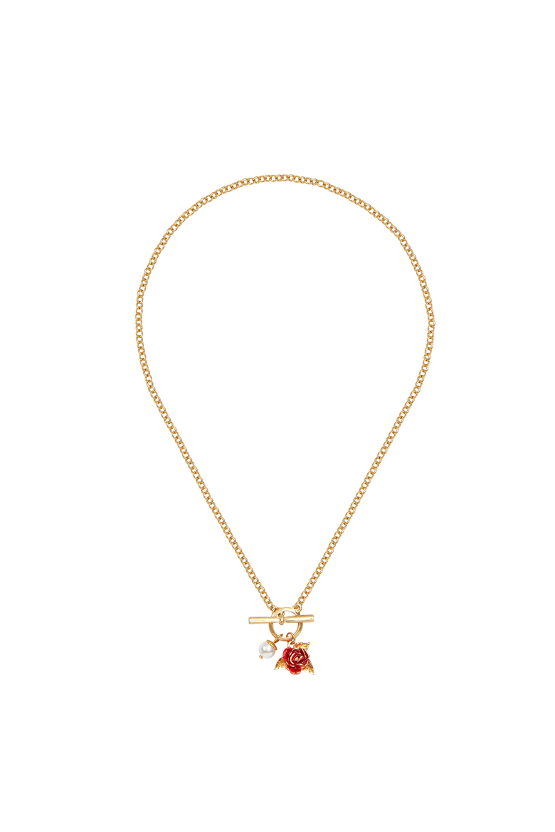 English Rose Pearl Gold Chain Necklace, Alternate, color, Gold