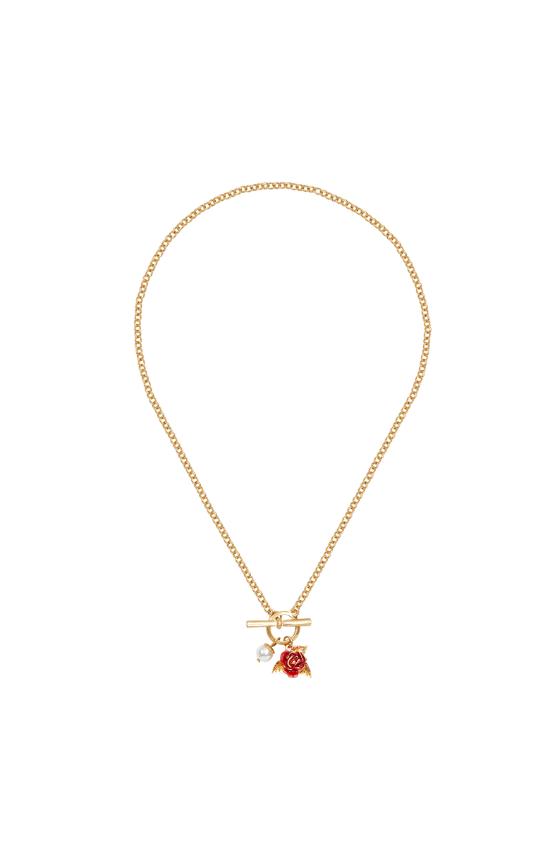 Fable England English Rose Pearl Gold Chain Necklace, Alternate, color, Gold