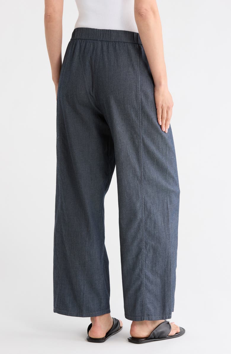 Eileen Fisher Organic Cotton Twill Ankle Wide Leg Pants, Alternate, color, Denim