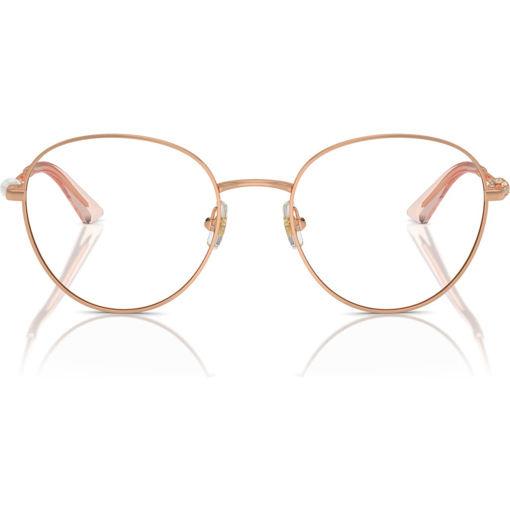 Jimmy Choo 52mm Round Optical Glasses In Gold