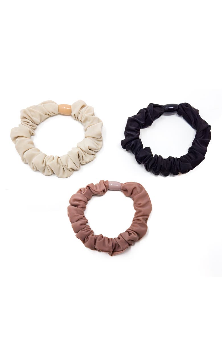 Puttisu 3pc Bead Core Elastic Scrunchie Set, Alternate, color, Nude & Neutral Tones