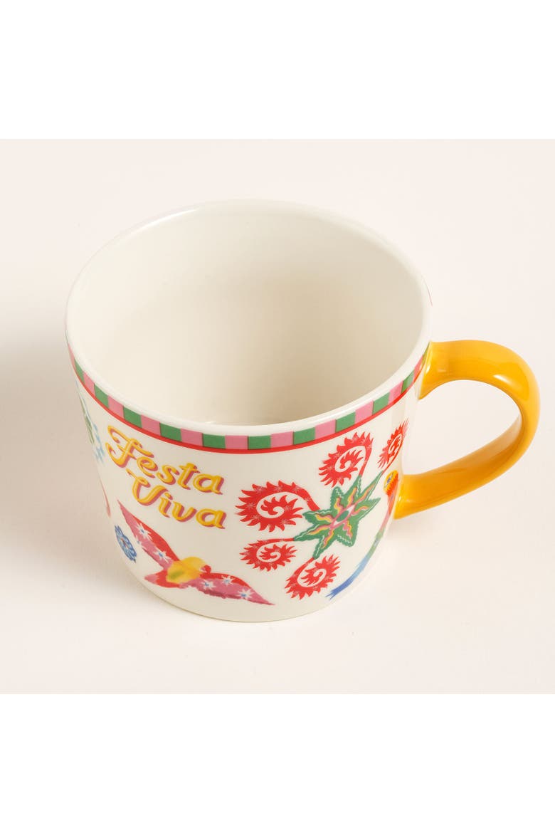 Festa Viva Porcelain Mug 2 Pcs Set, Alternate, color, Yellow-White